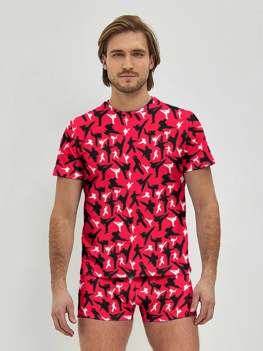 Мужские трусы с футболкой / Белый Каратист против Черного