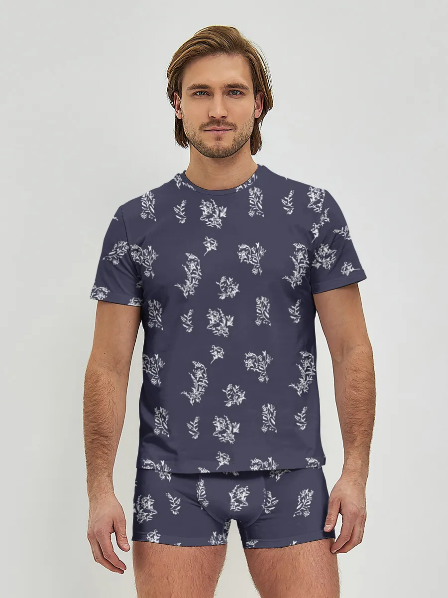 Мужские трусы с футболкой / White Plant