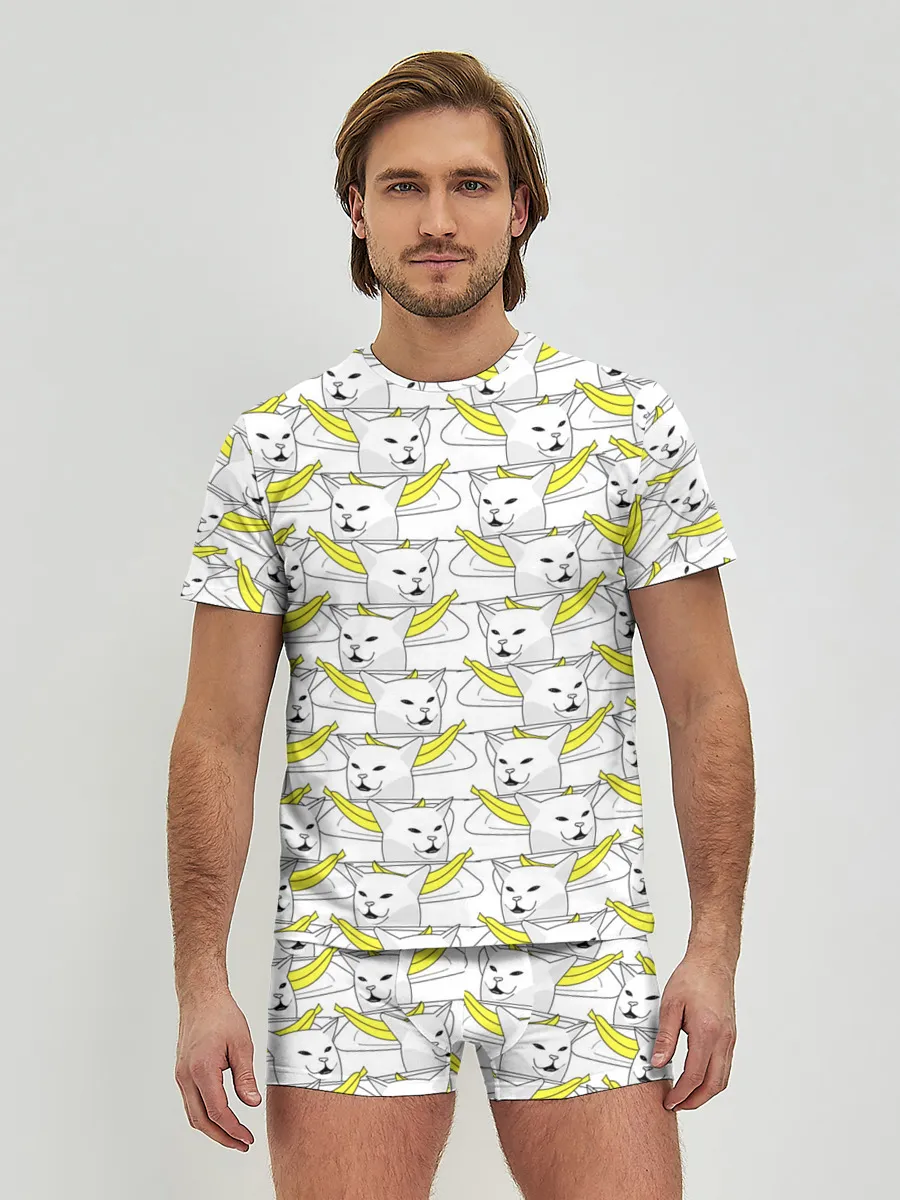 Мужские трусы с футболкой / Кот с бананом