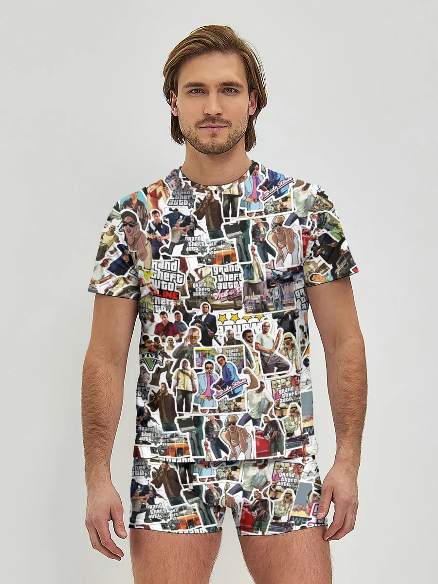 Мужские трусы с футболкой / GTA Sticker Bombing
