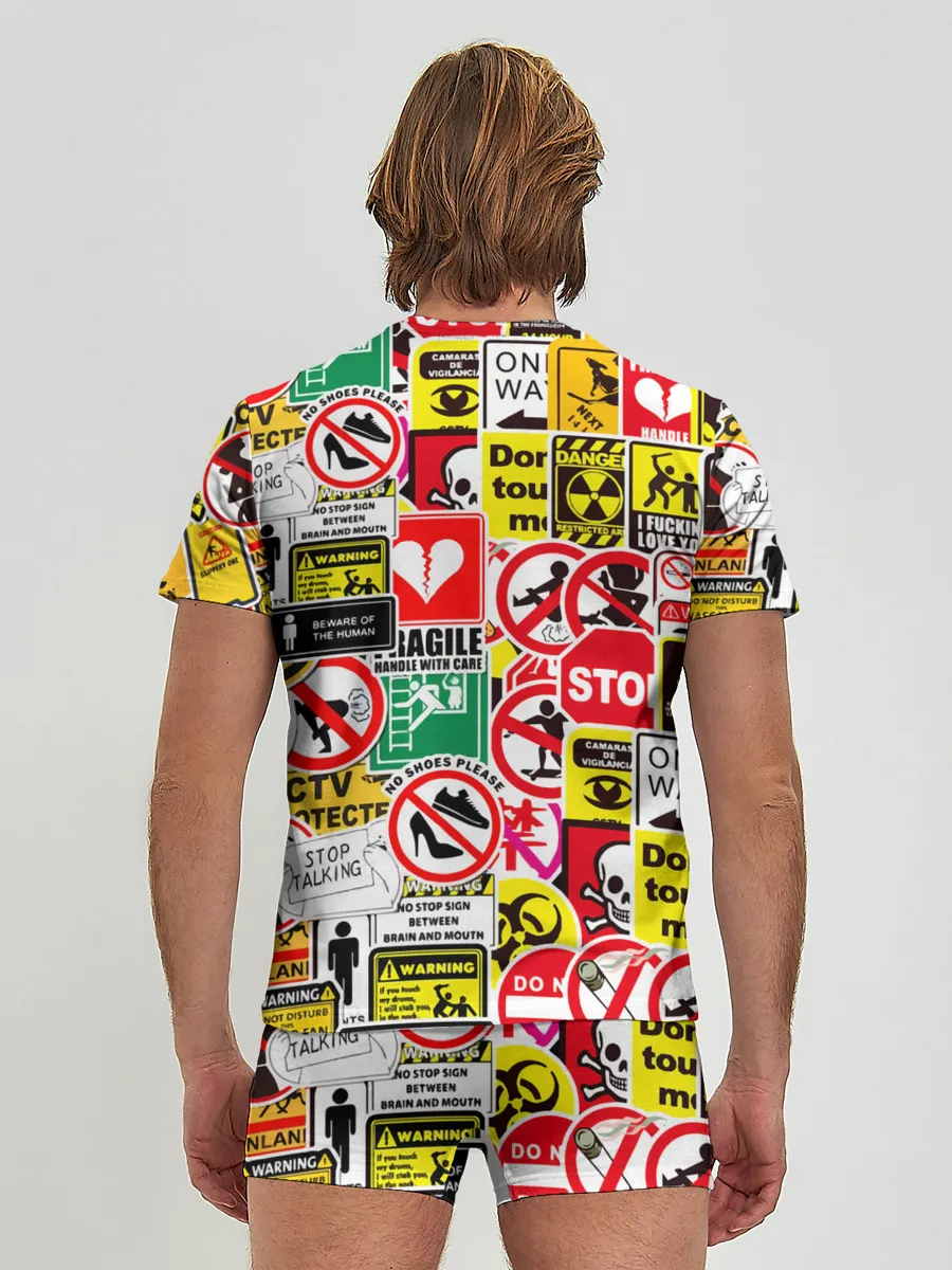 Мужские трусы с футболкой / Запрещающие знаки