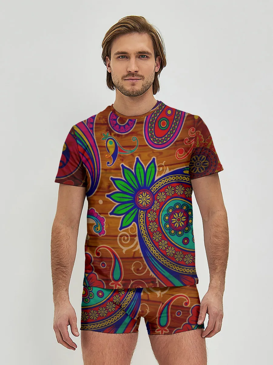 Мужские трусы с футболкой / узоры текстура фон