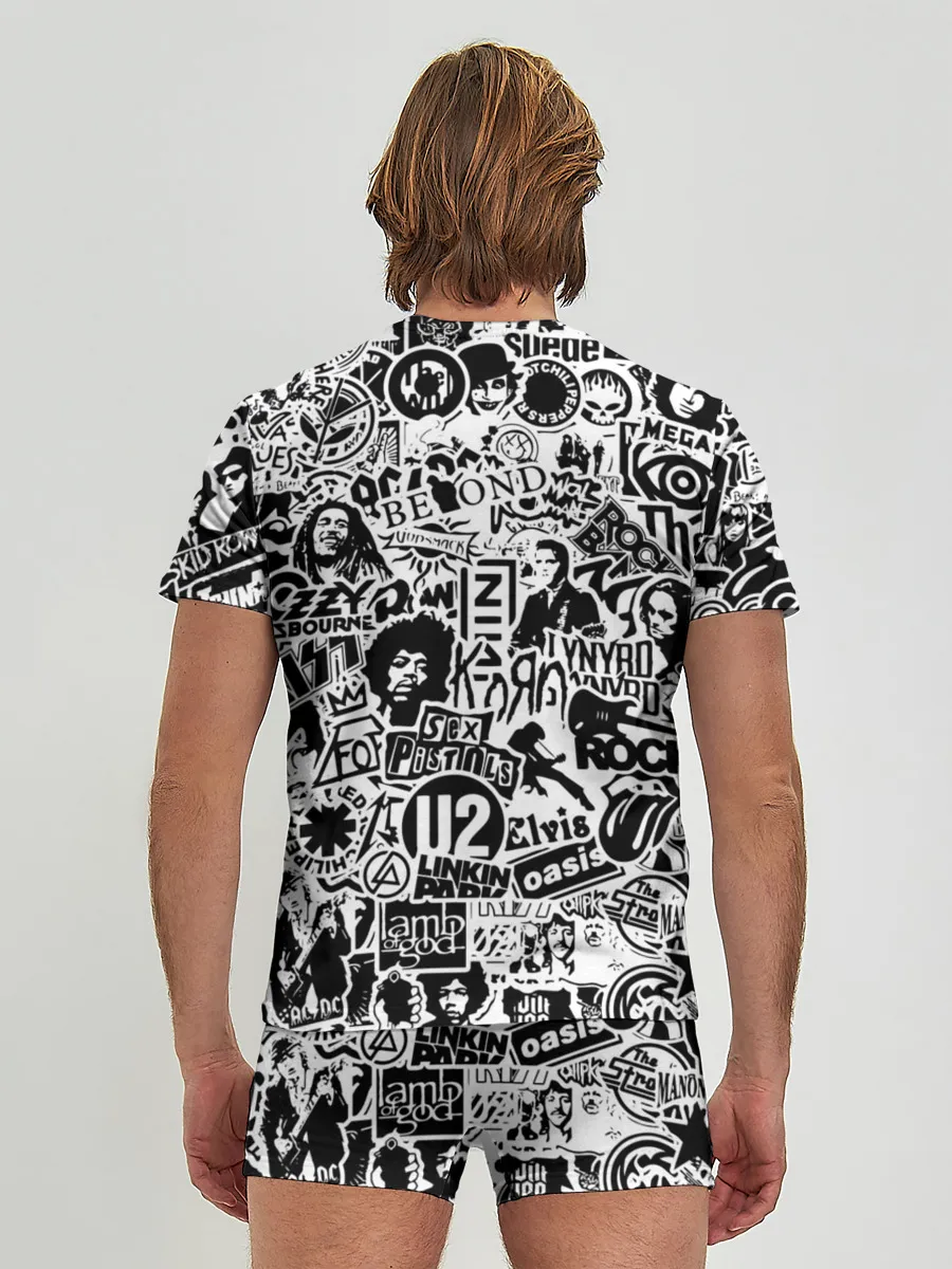 Мужские трусы с футболкой / Rock Band Logos