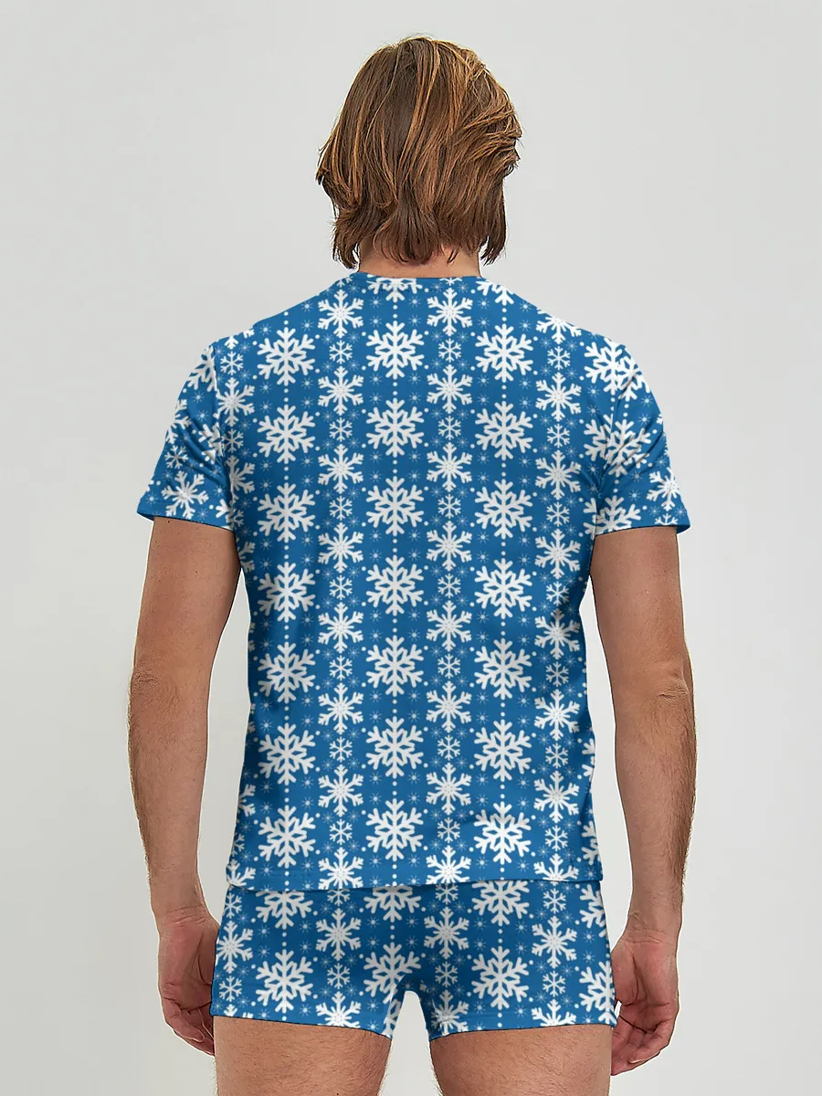 Мужские трусы с футболкой / Снежинки