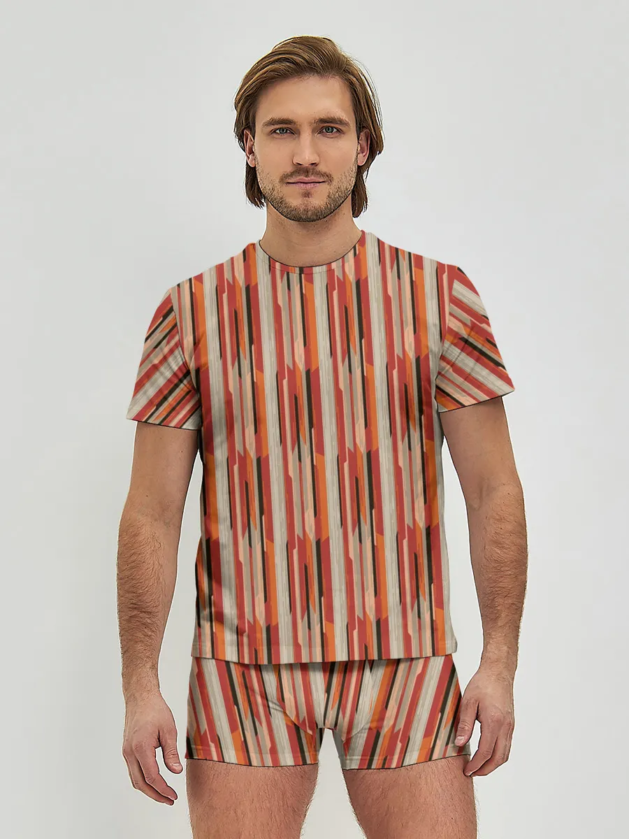 Мужские трусы с футболкой / Ритм полос