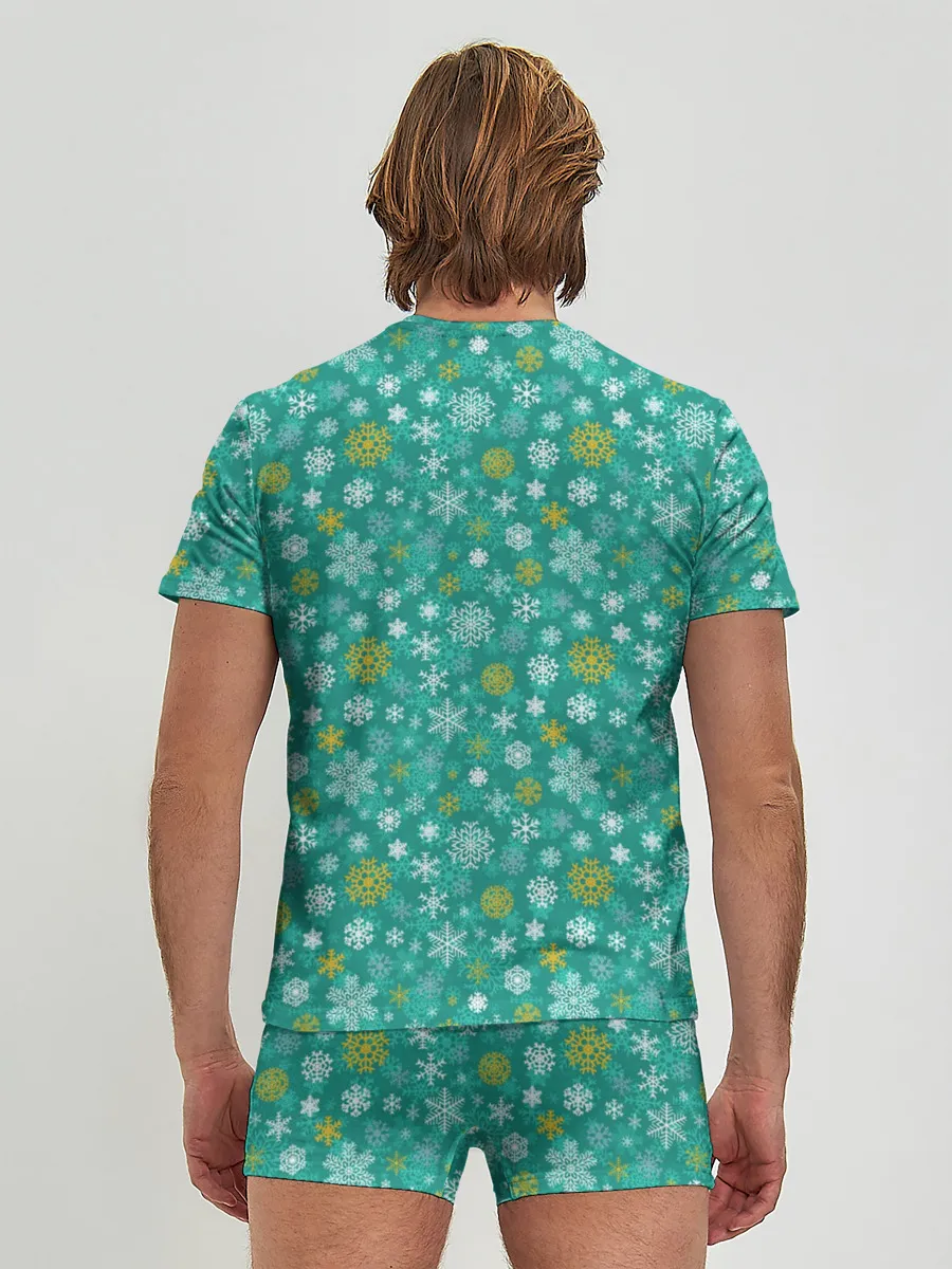 Мужские трусы с футболкой / Снежинки