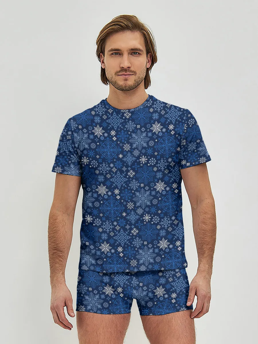 Мужские трусы с футболкой / Снежные