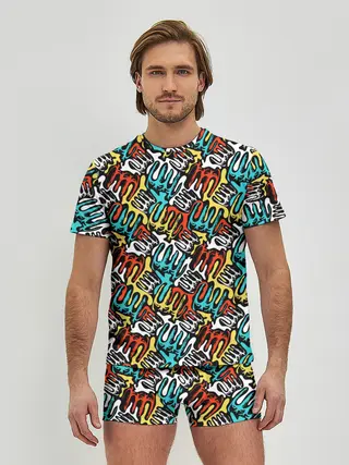 Мужские трусы с футболкой / граффити