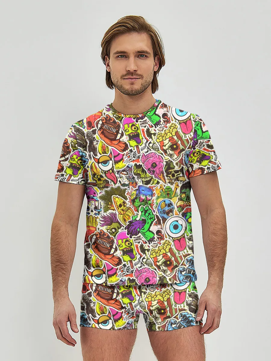 Мужские трусы с футболкой / Граффити монстров