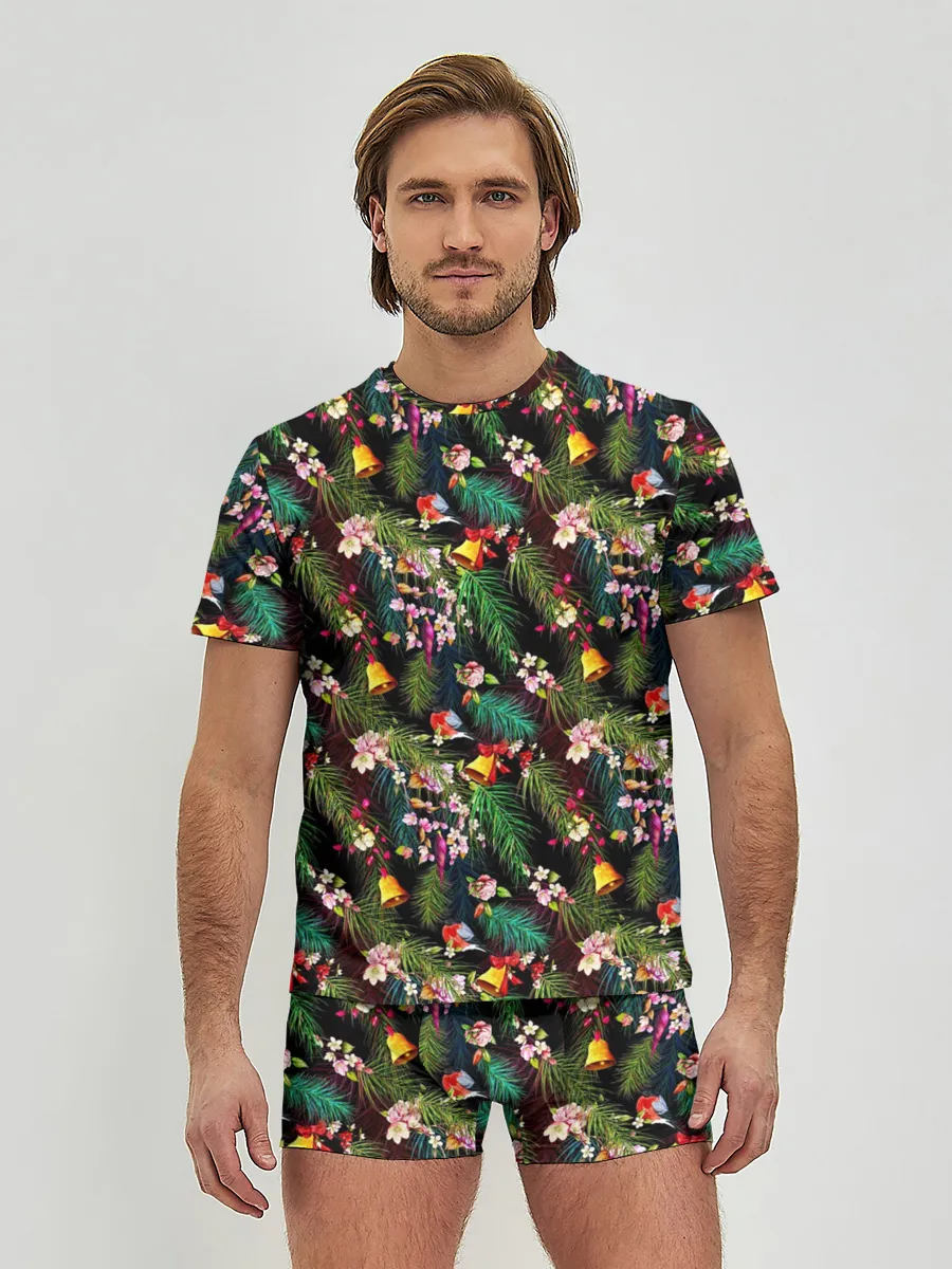 Мужские трусы с футболкой / Новогодняя Ёлка