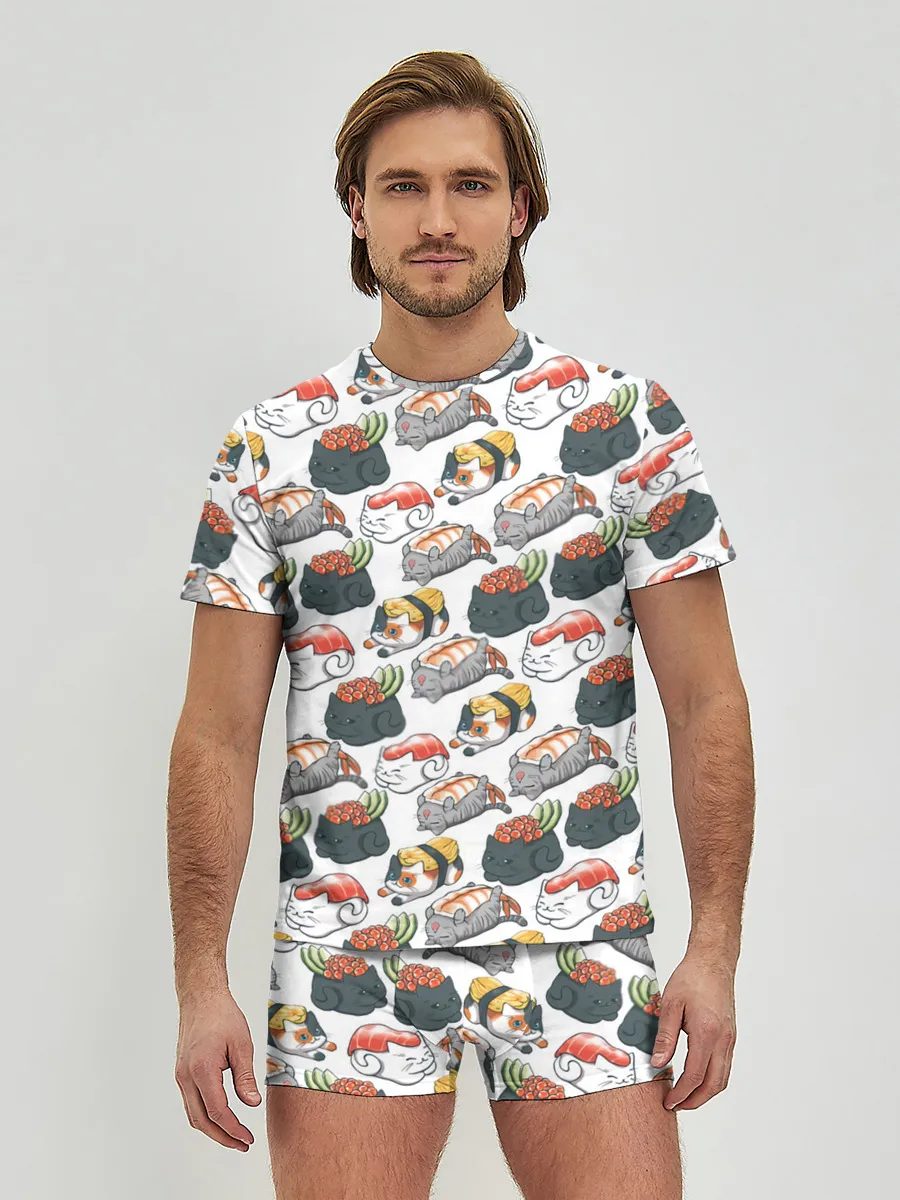 Мужские трусы с футболкой / Котики | Суши