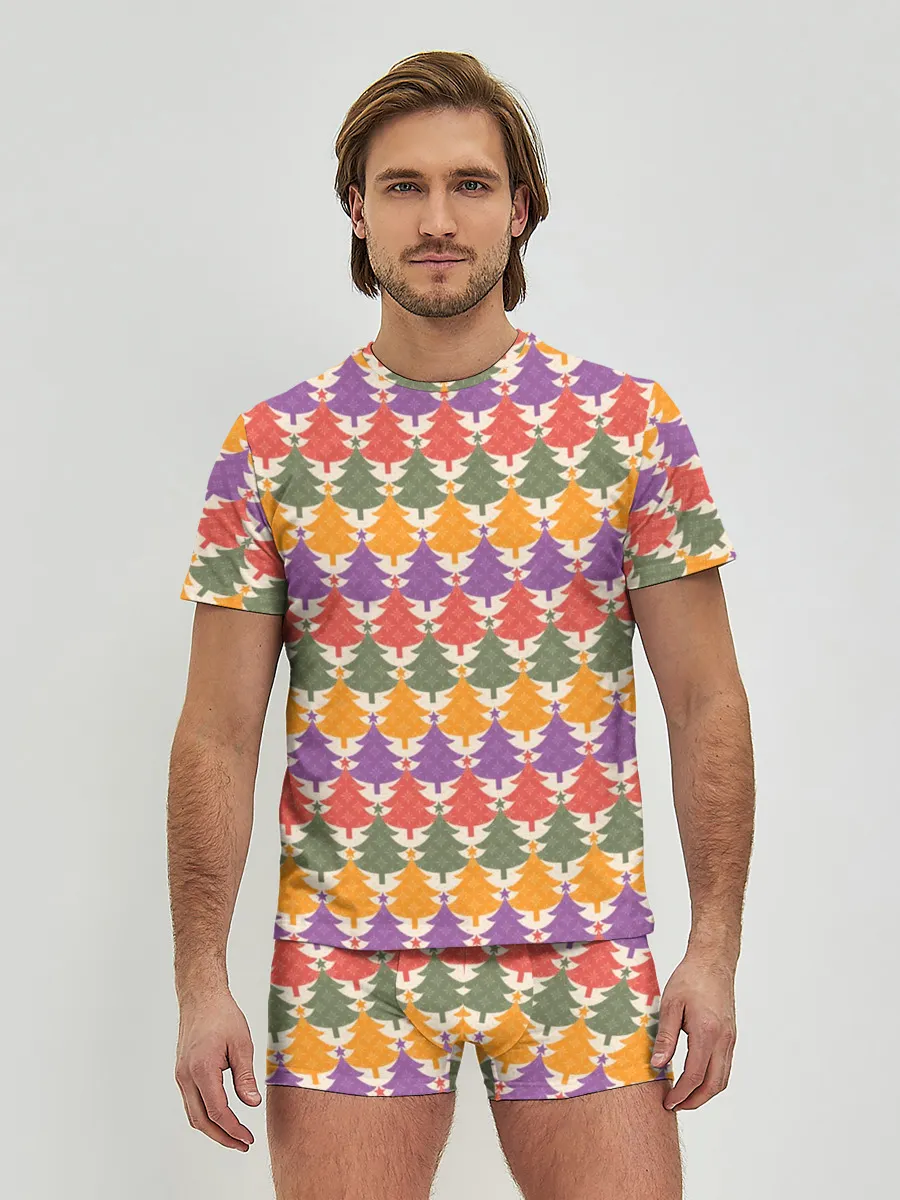 Мужские трусы с футболкой / Ёлочки