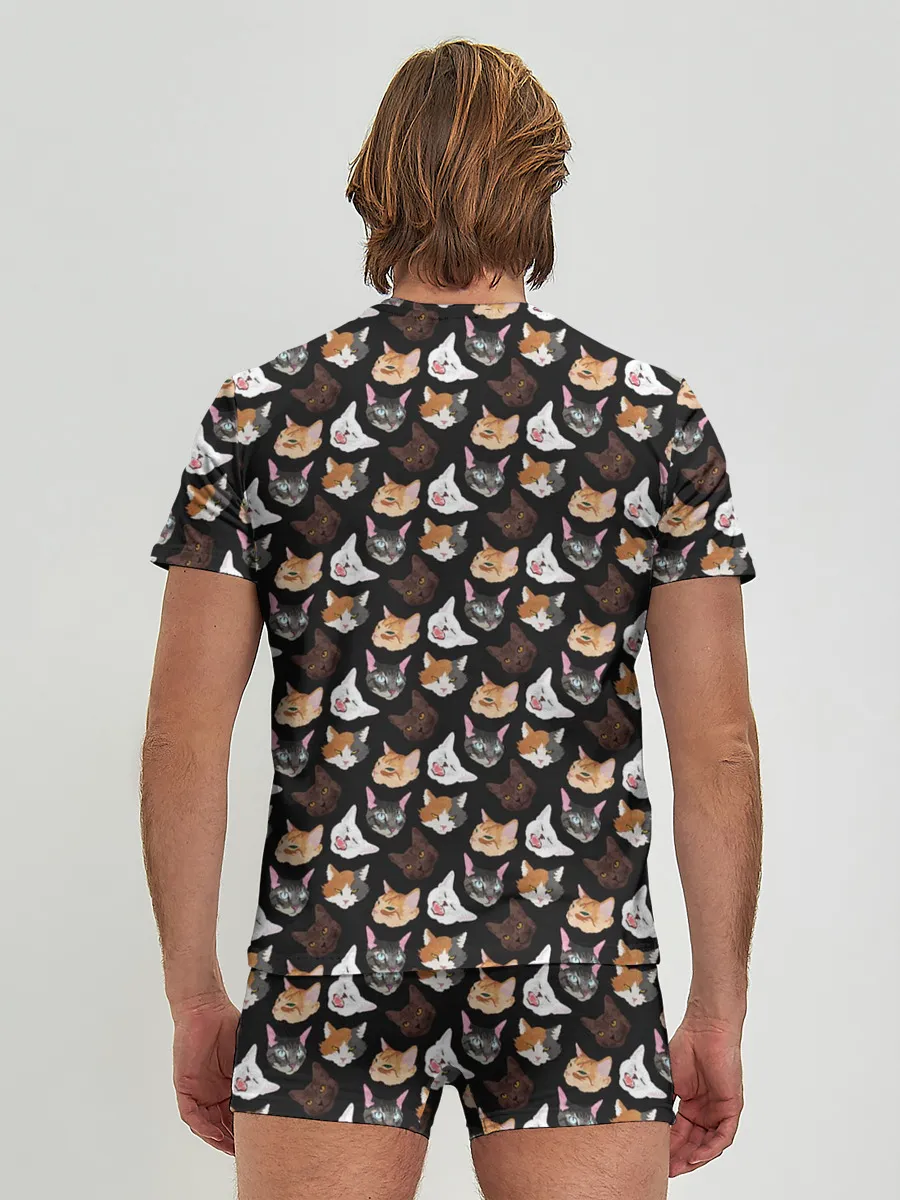 Мужские трусы с футболкой / Много котов