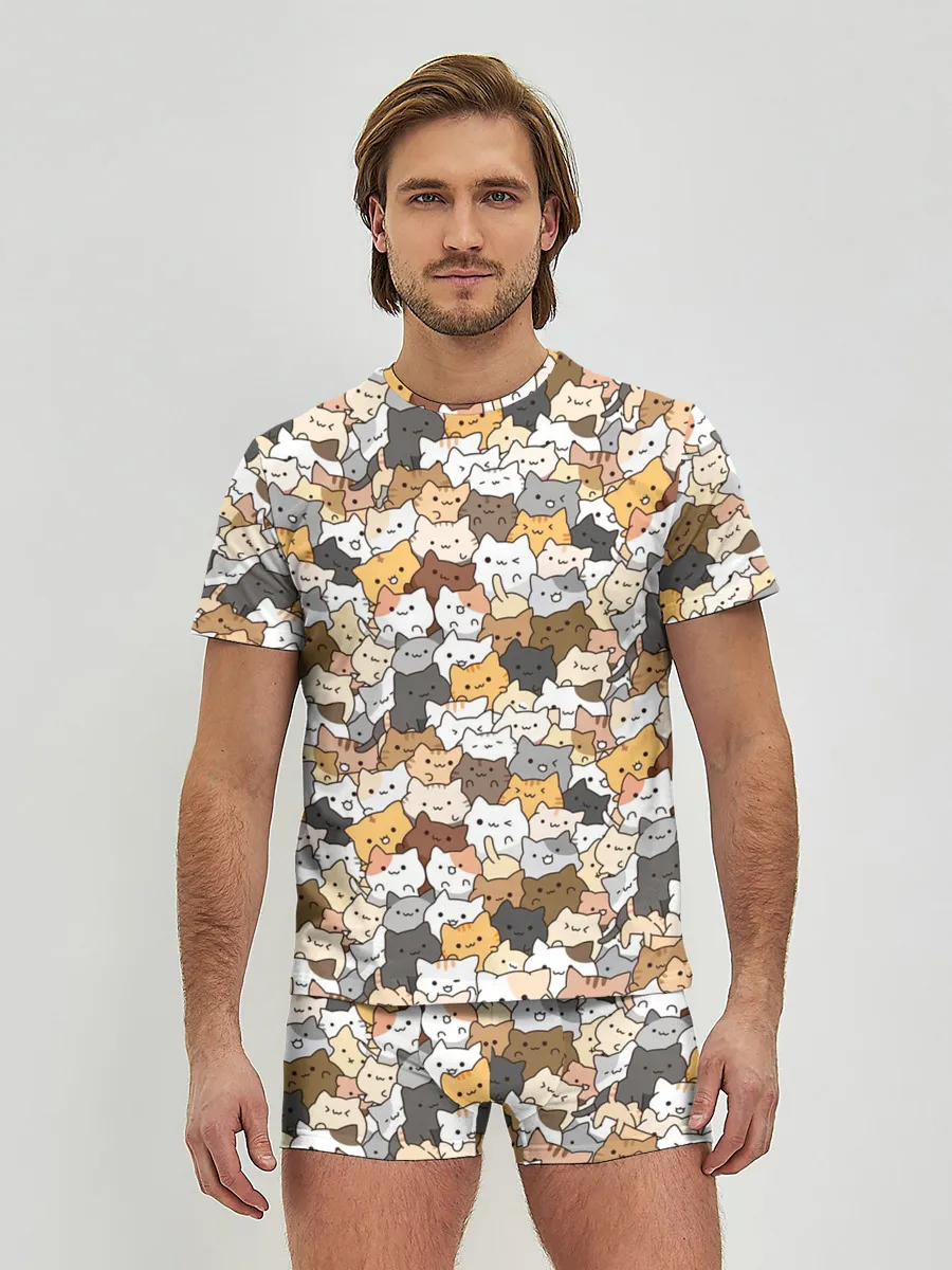 Мужские трусы с футболкой / Котики муркотики