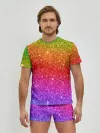 Мужские трусы с футболкой / Блестки радуги