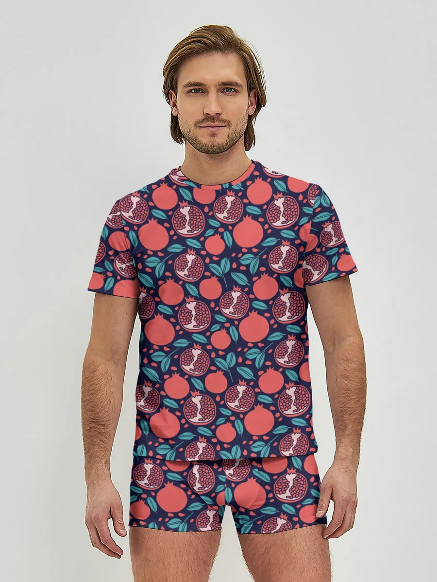 Мужские трусы с футболкой / Гранат