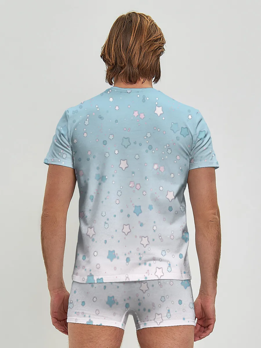 Мужские трусы с футболкой / милые звездочки узор