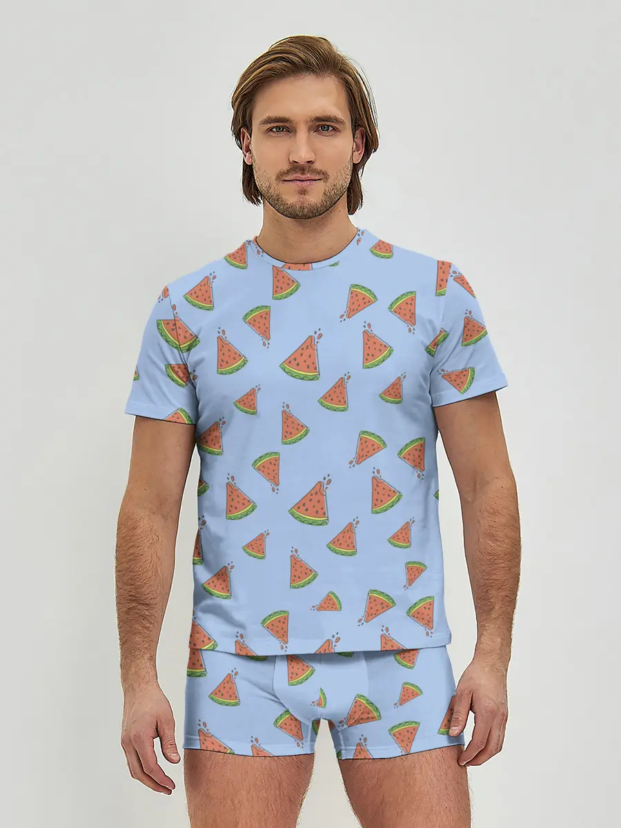 Мужские трусы с футболкой / Кусочки арбуза