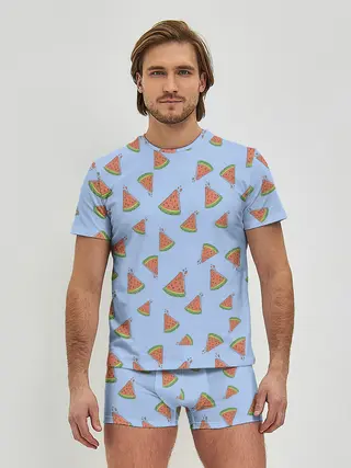 Мужские трусы с футболкой / Кусочки арбуза