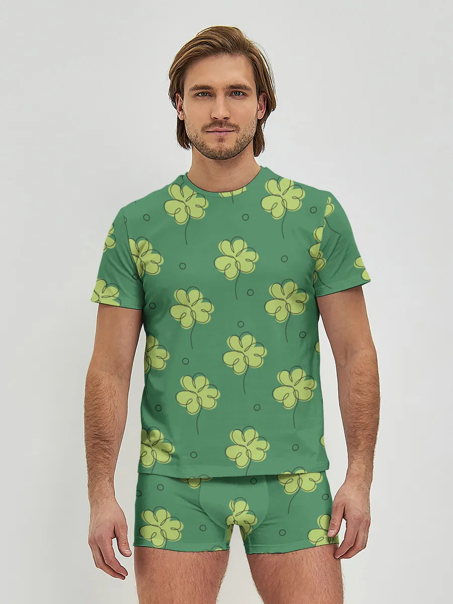 Мужские трусы с футболкой / Узор на День святого Патрика