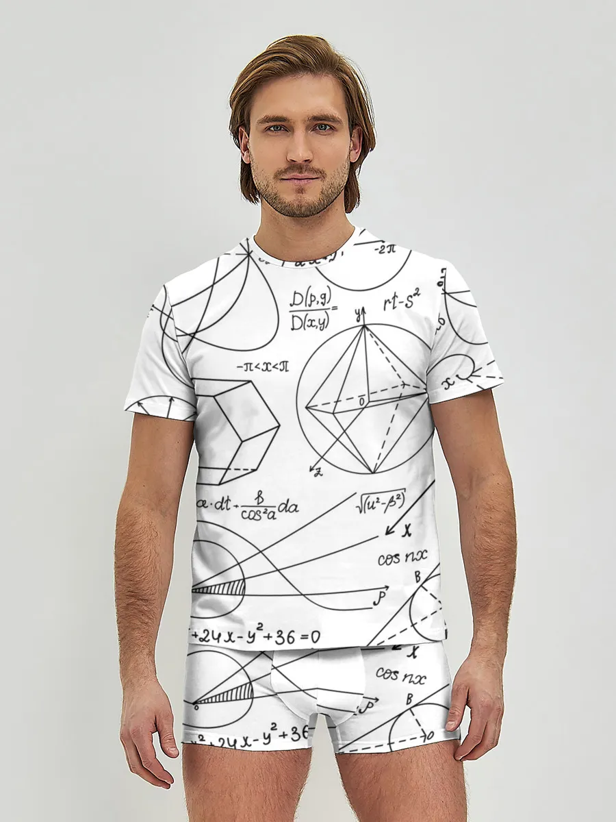 Мужские трусы с футболкой / Геометрия