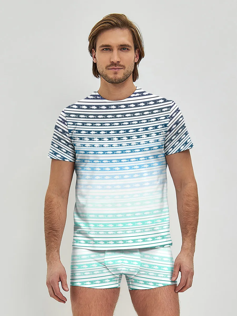 Мужские трусы с футболкой / Sunset fish