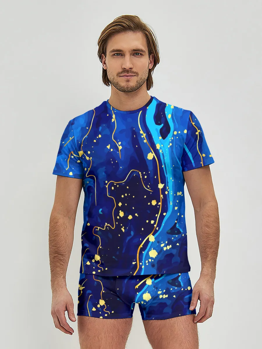 Мужские трусы с футболкой / СИНИЙ ГРАНИТ