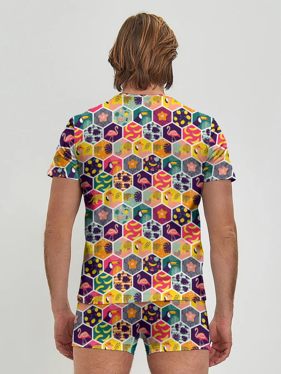 Мужские трусы с футболкой / Тропический коллаж