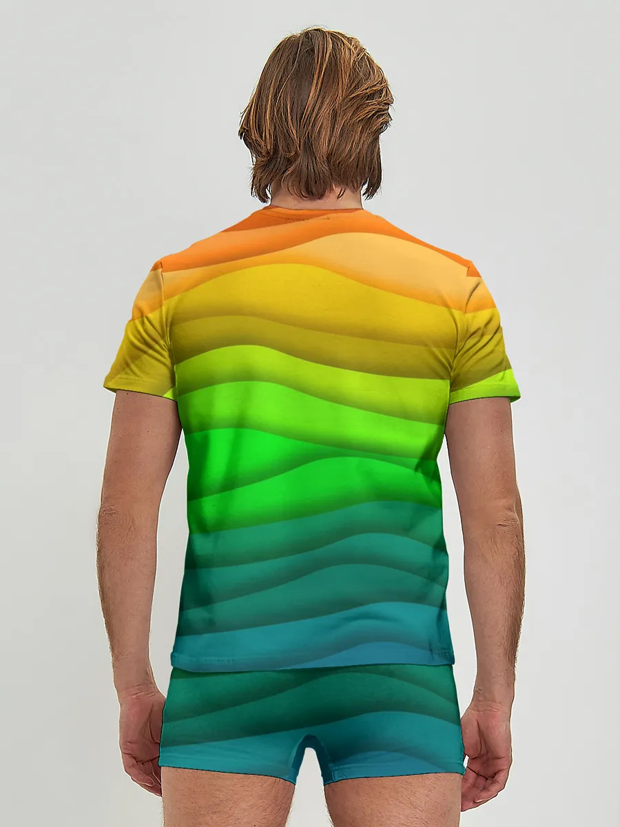 Мужские трусы с футболкой / Цветные волны