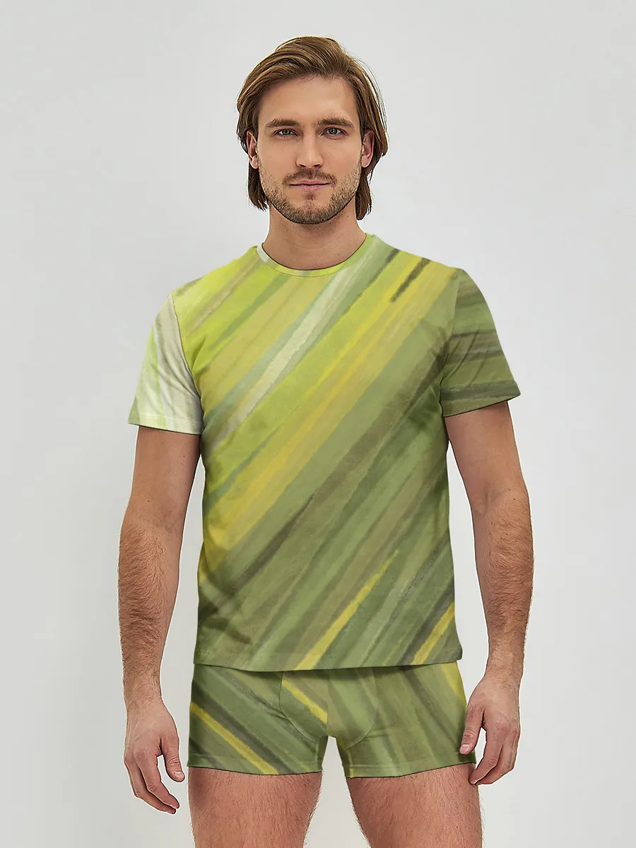 Мужские трусы с футболкой / Акварельные линии