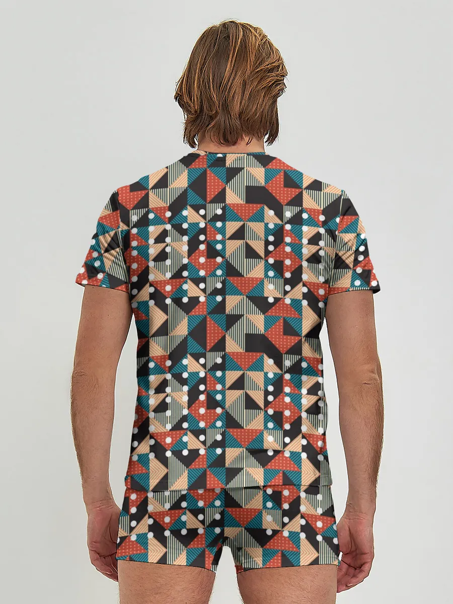 Мужские трусы с футболкой / Арт геометрия