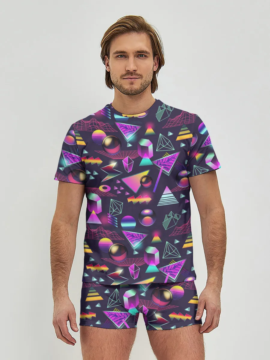 Мужские трусы с футболкой / Vaporwave art