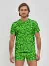 Мужские трусы с футболкой / Зелёный клевер