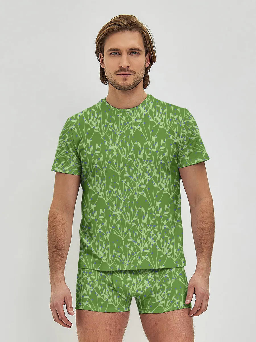 Мужские трусы с футболкой / Черника