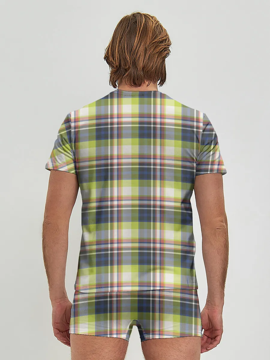 Мужские трусы с футболкой / Текстура в клетку