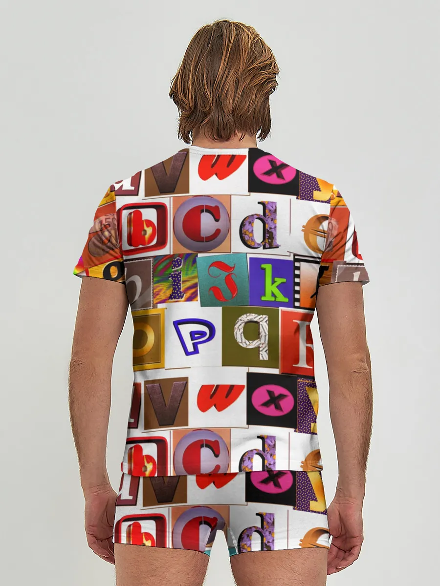 Мужские трусы с футболкой / Английские буквы # 2