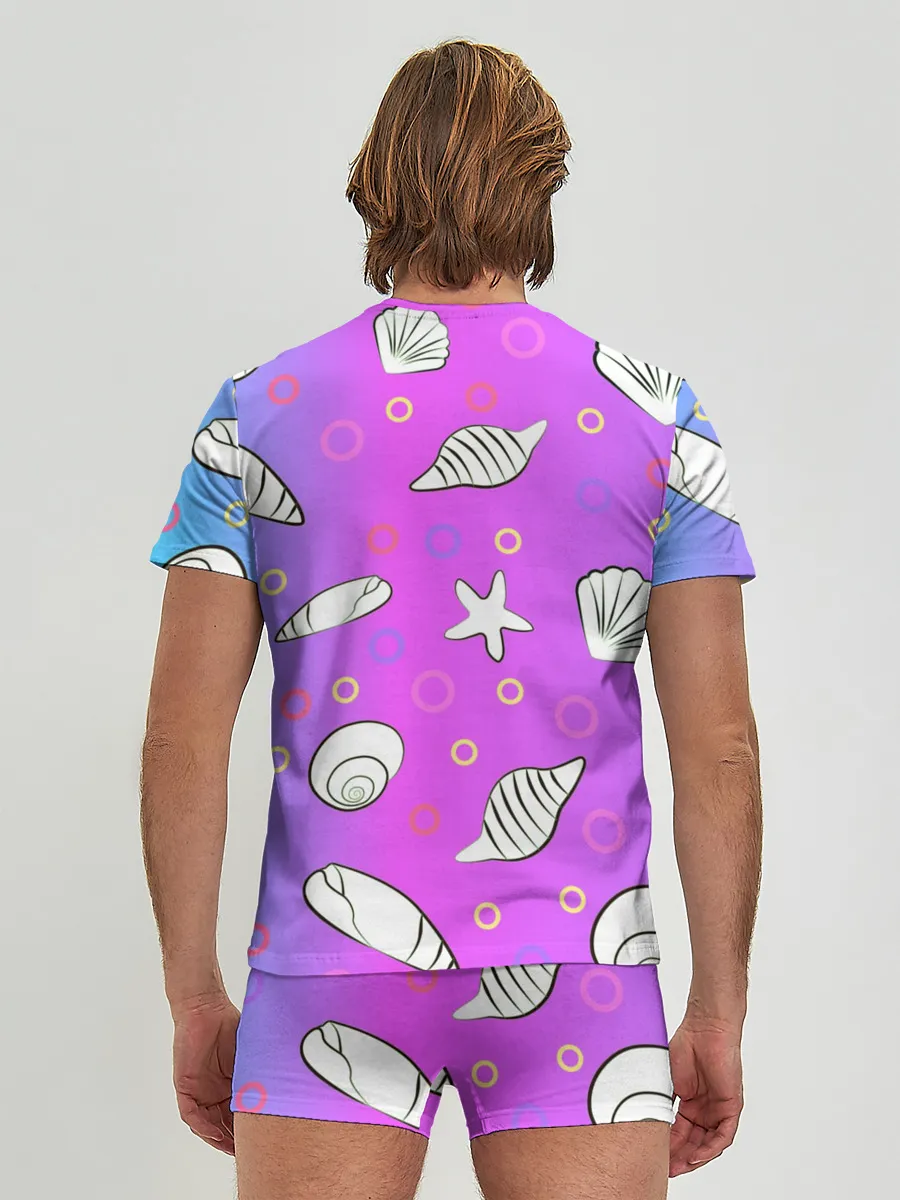 Мужские трусы с футболкой / Ракушки с градиентом