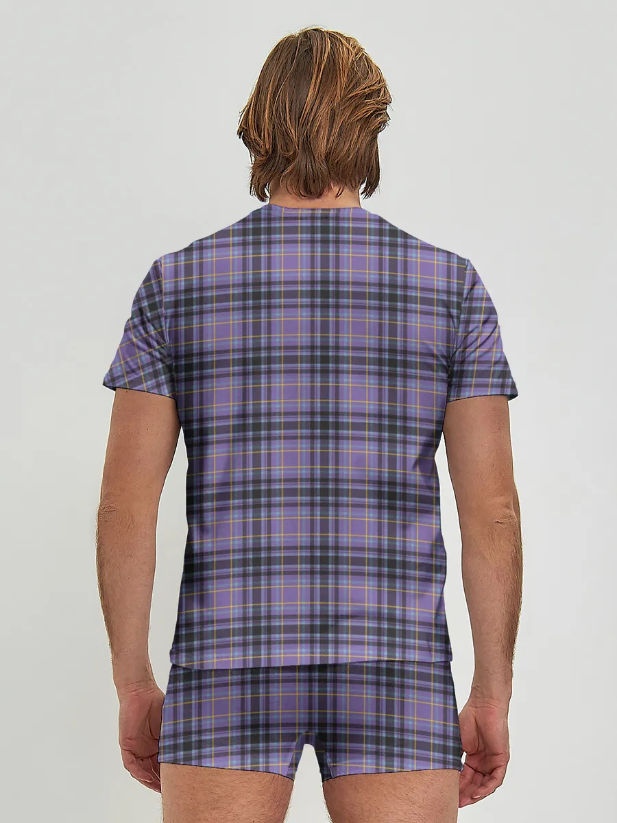 Мужские трусы с футболкой / Узор в клетку