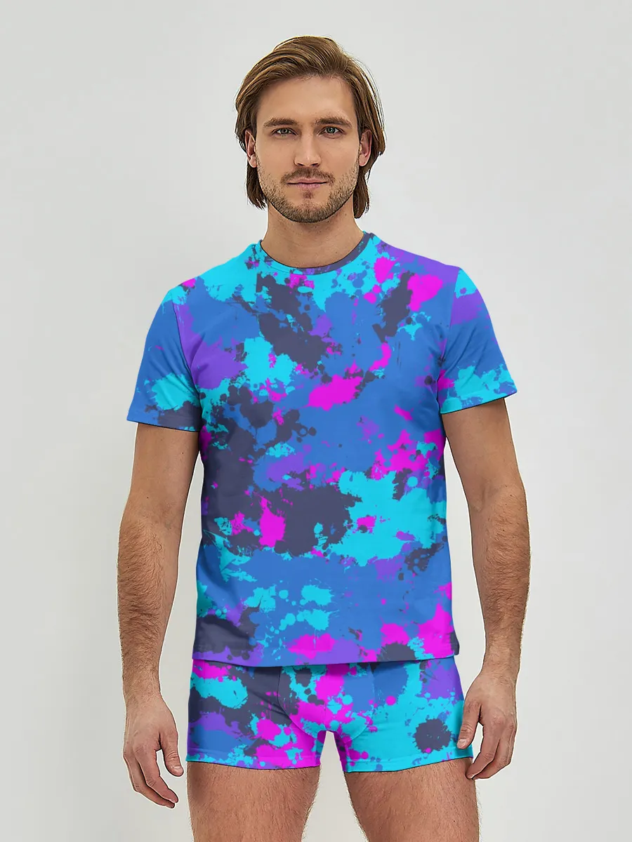 Мужские трусы с футболкой / Неоновые краски