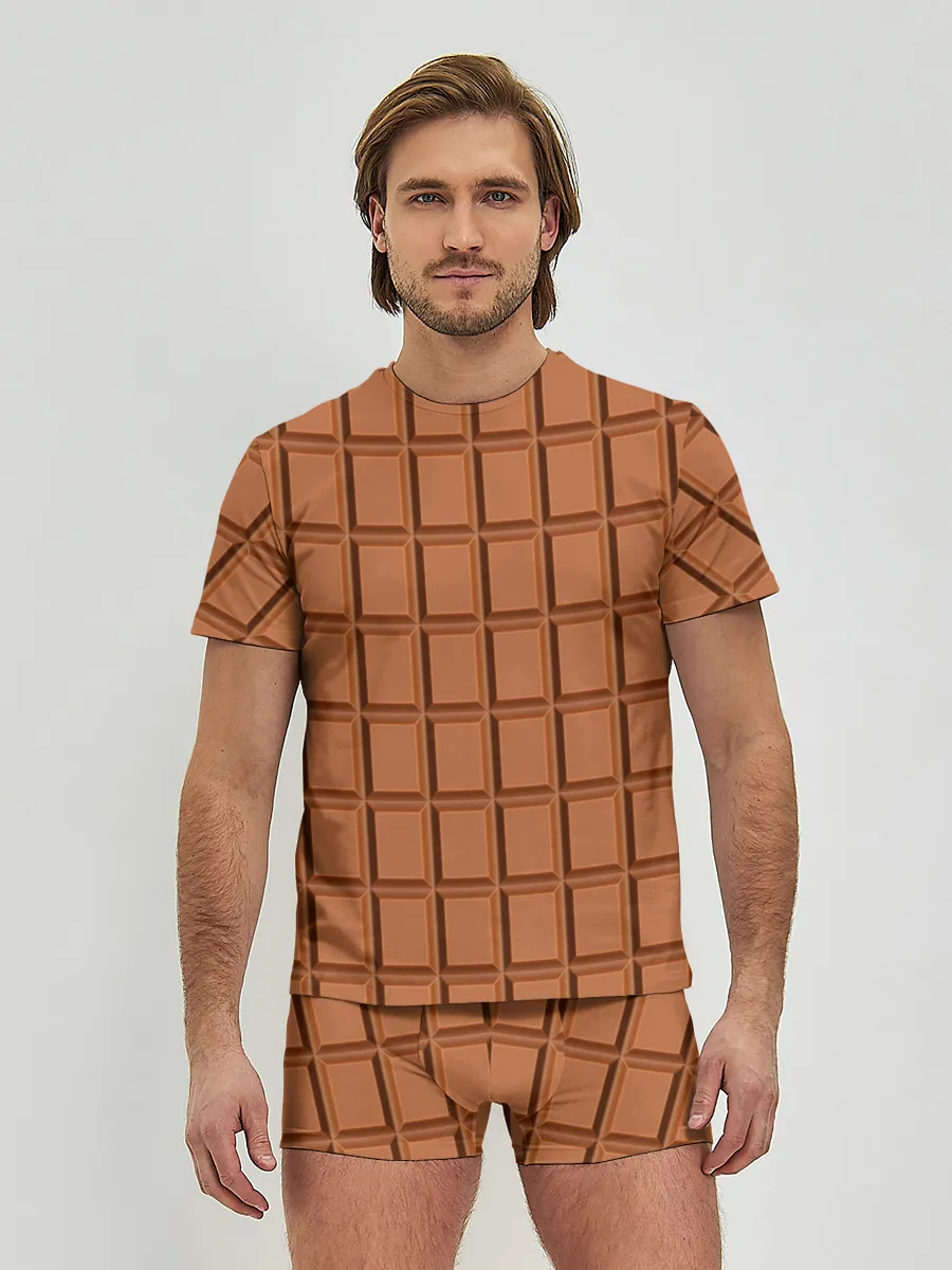 Мужские трусы с футболкой / Шоколад