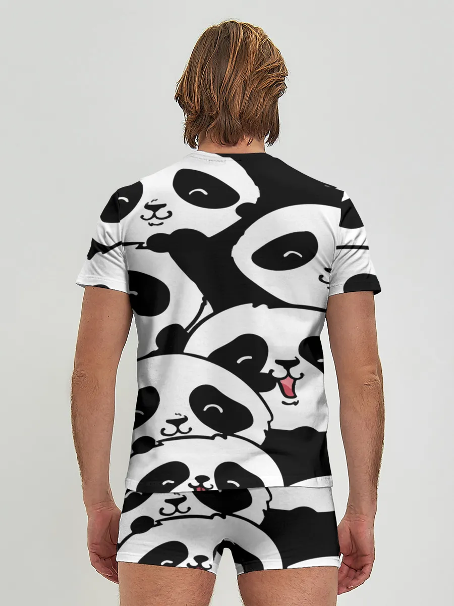 Мужские трусы с футболкой / панды