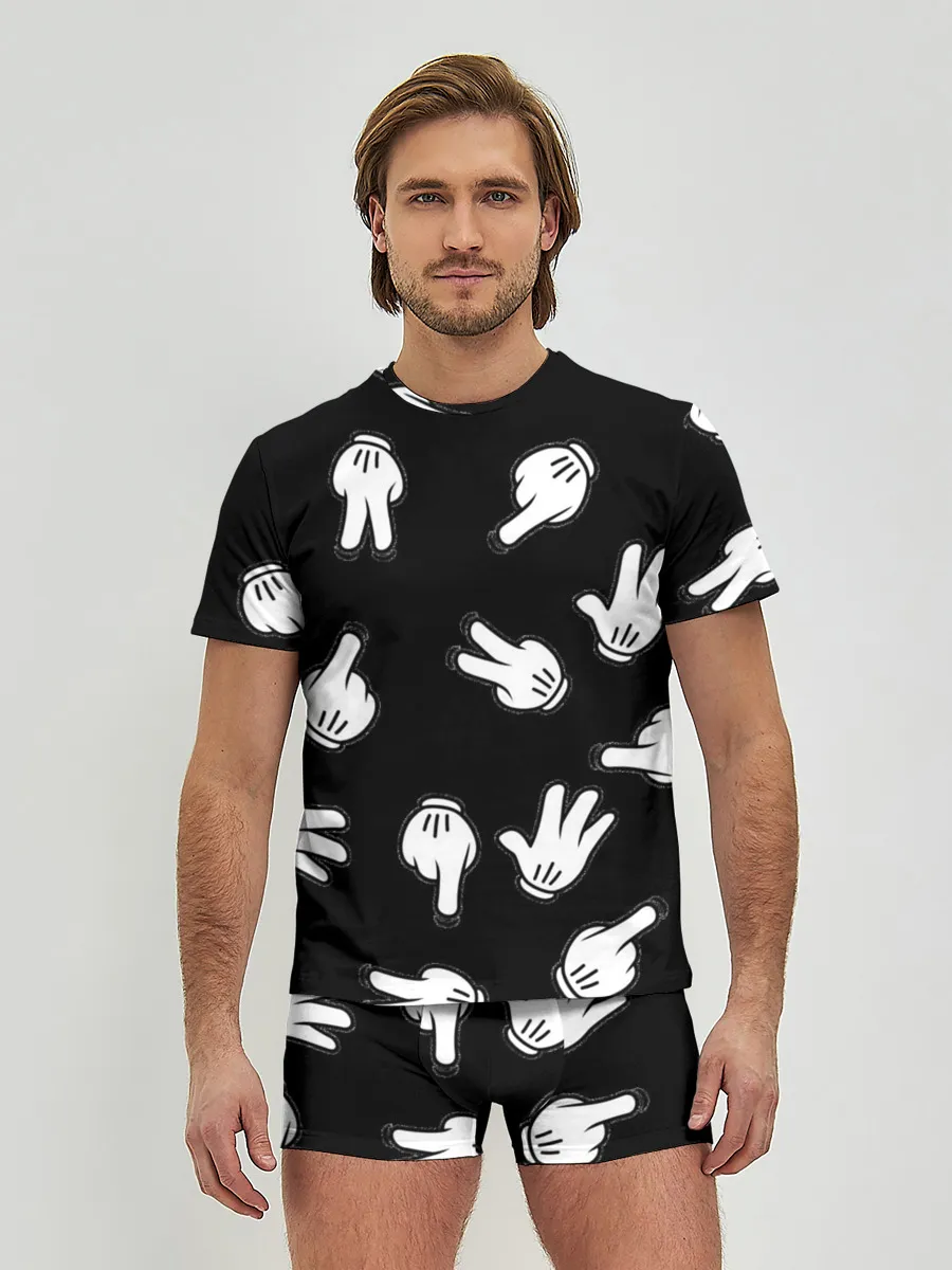 Мужские трусы с футболкой / Множество рук