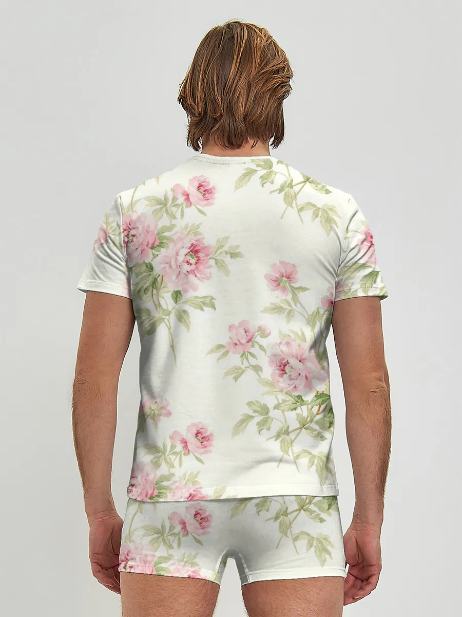 Мужские трусы с футболкой / Розовые розы