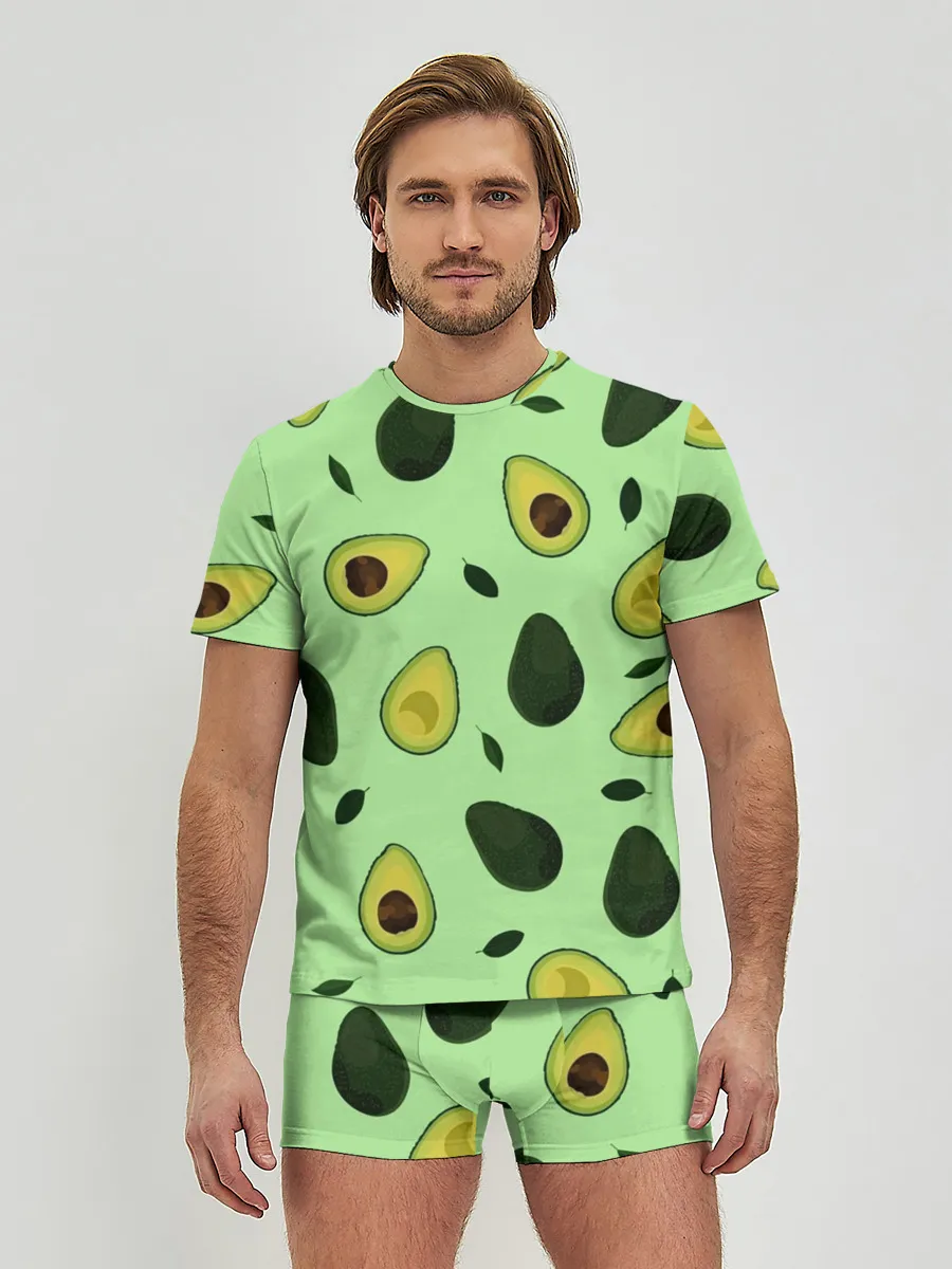 Мужские трусы с футболкой / Авокадо