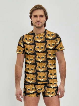 Мужские трусы с футболкой / КОТ В САПОГАХ из ШРЕКА