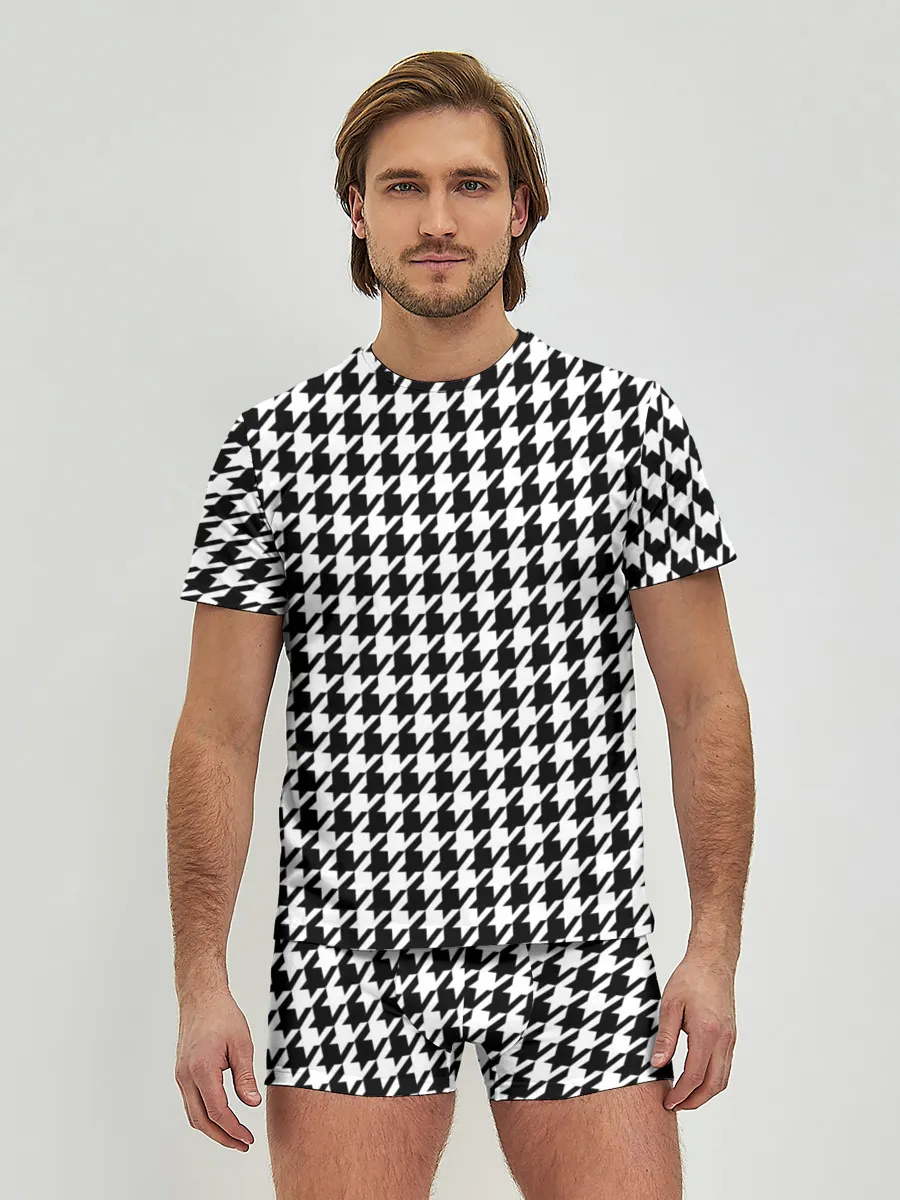 Мужские трусы с футболкой / Гусиная лапка