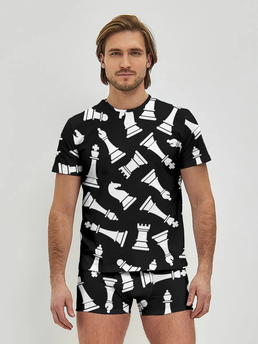 Мужские трусы с футболкой / Фигуры, Шахматы