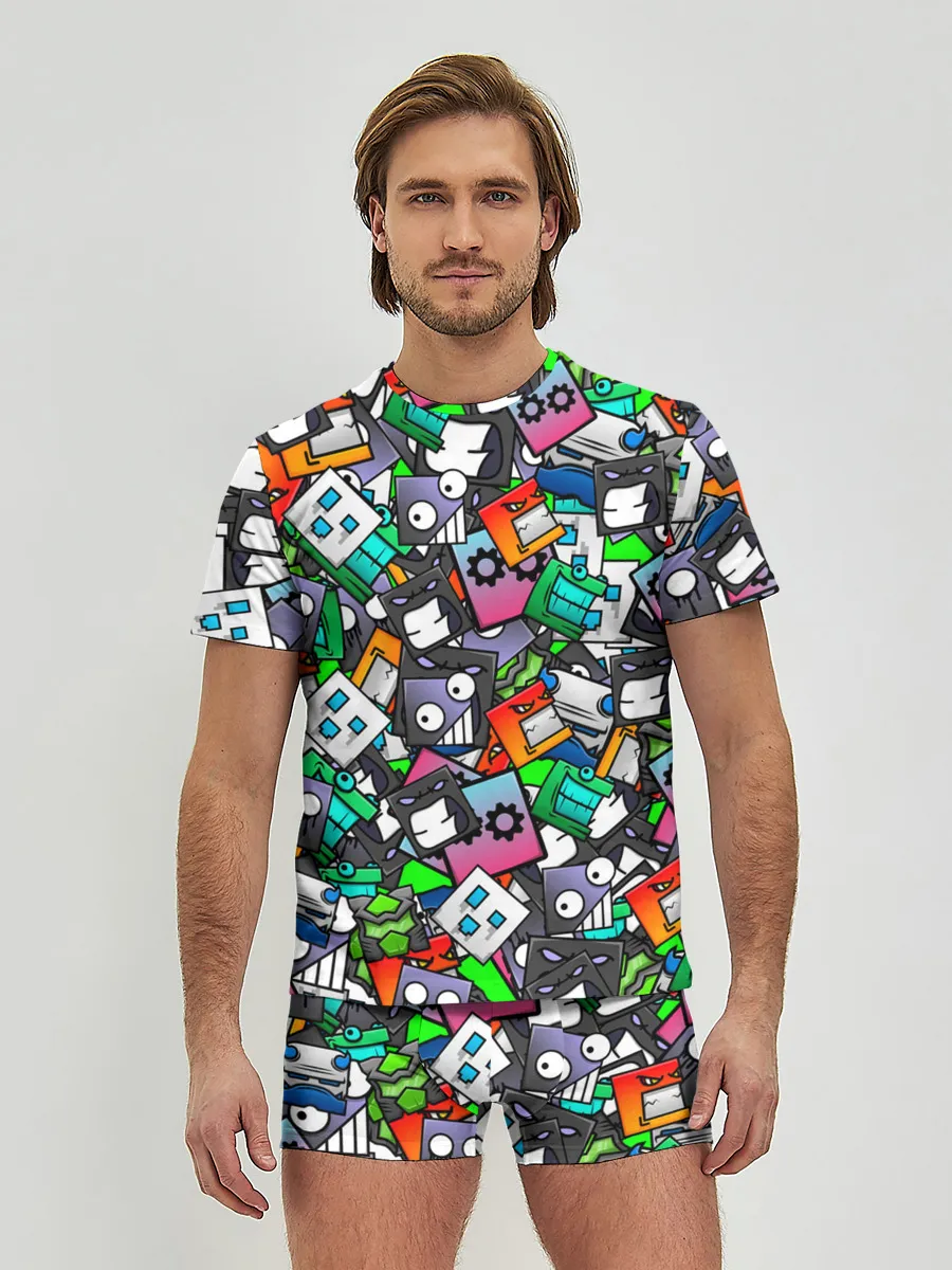 Мужские трусы с футболкой / Geometry Dash | Pattern