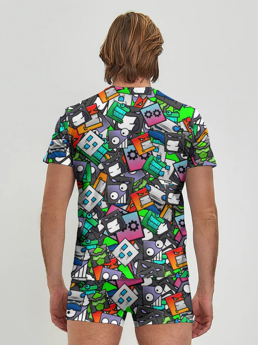 Мужские трусы с футболкой / Geometry Dash | Pattern