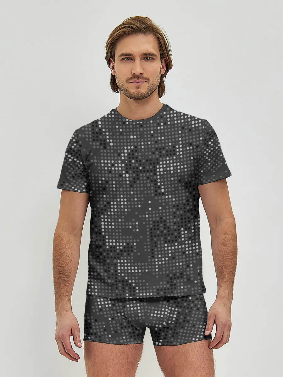 Мужские трусы с футболкой / КАМУФЛЯЖ В ЧЕРНУЮ ТОЧКУ